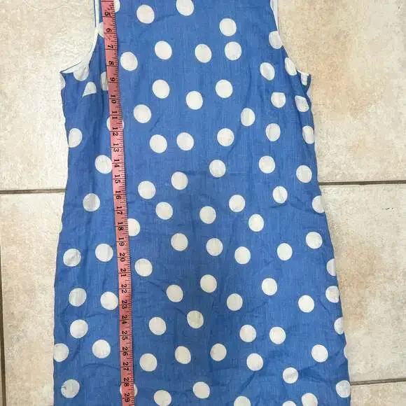 Island Company Women's Blue/white Dot Classic Shift Dress Sleeveless Size Small - Picture 10 of 10